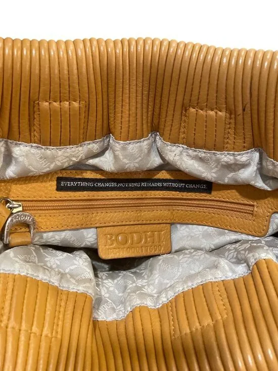 Bodhi wms handmade mustard leather large hobo shoulder bag 13'x13" SKU 10,014 - Picture 10 of 16